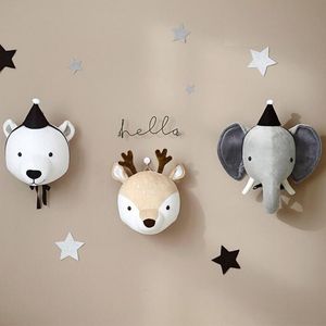 Nieuwheid items Kinderkamer Decoratie 3D Animal Heads olifant herten eenhoorn hoofdmuur hangende decor voor kinderen kwekerij 230428