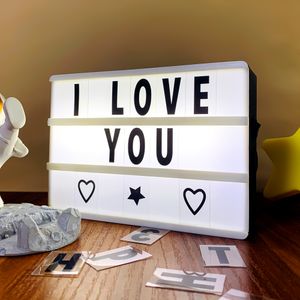 Nieuwigheden LED Nachtlampje Doos Kaart USB Batterij Aangedreven A3 A4 A5 A6 Letter Nummer Symbool DIY voor Verjaardagsfeestje Decoratie Bureaulamp muur 230808