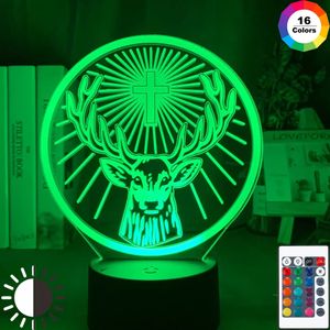 Articles de nouveauté Lampe de nuit LED Jagermeister 16 couleurs changeantes Capteur tactile USB et veilleuse alimentée par batterie pour table de bar 231017