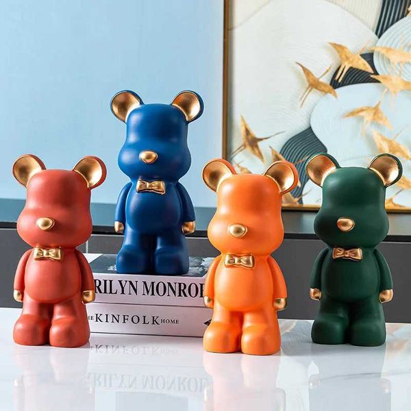 Artículos de novedad Little Pig Bank Little Bear Money Box Berbrick Escultura de oso violento Estatua Decoración Accesorios de escritorio Regalos de juguetes para niños Decoración del hogar L2