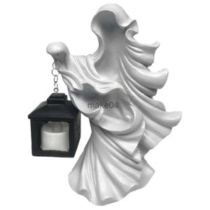 Nieuwheid items Messenger Hell tuin standbeeld ornamenten voor enge kerkhof Lawn Patio Night Lights Sculpture Horror Halloween Home Decorations J230815