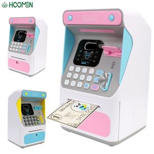 Artículos novedosos Cajas de dinero Cajero automático Caja de efectivo Regalo para niños Hucha electrónica Reconocimiento facial simulado Billete de papel de desplazamiento automático 230923