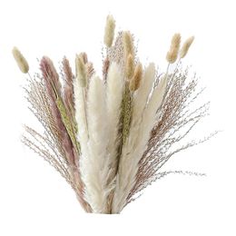 Nieuwheid items natuurlijke pampa's gras decor 40 stuks 45 cm gedroogde witte staart tarwe stofplant boho