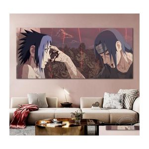 Artículos de novedad Sin marco Póster Naruto Sasuke Vs Itachi HD Lienzo Arte Imagen de pared Decoración para el hogar Sofá Fondo Cumpleaños Gi Dhxzv