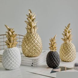 Noviteiten Nordic Modern Home Decor Decoratie Accessoires Ananas Ambachten Miniatuur Beeldjes Resinas Planas De Personajes T200 Dh4I1