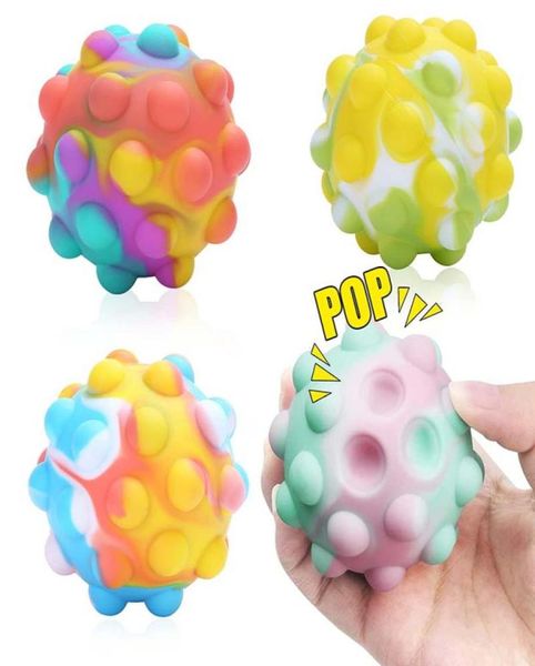 Les articles de nouveauté Party Faven Sensory Toys Pack pour les adultes Kids Pop Stress Balls 3D Sque Stress Stress Relief Toy Set Silicone2559324