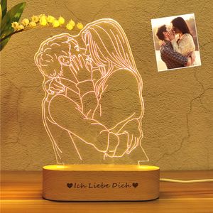 Articles de nouveauté personnalisé personnalisé Po 3D lampe texte personnalisé chambre veilleuse mariage anniversaire anniversaire fête des pères cadeau de la fête des mères 230808