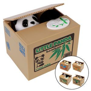 Noviteiten Spaarpotten Geautomatiseerde Panda Kat Stelen Munt Bank Leuke Geld Besparen Box Kids Gift 230923