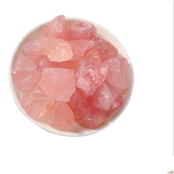 Artículos novedosos Pinkgem Rose Quartz Crystal Stones - Grandes rocas naturales para joyería Wicca Reiki Healing Decor Drop Delivery Home Garde Dhf21