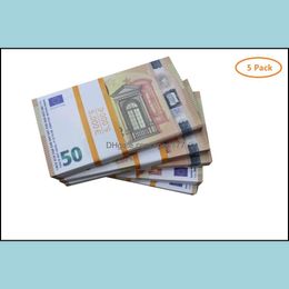 Articles de nouveauté Prop Money Fl Print 2 faces One Stack US Dollar EU Bills pour les films April Fool Day Kids Drop Delivery Home Garden Dhpkg1EWV