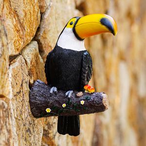 Noviteiten Hars Vogel Beeldje Toekan Boom Hugger Tuinbeeld Levensecht Dier Staande Sculptuur Boom Ornamenten Beeldje Tou R230726