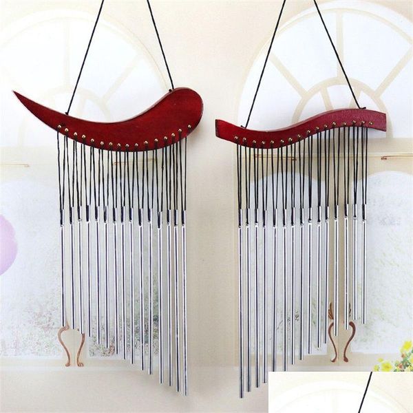 Artículos de novedad Retro Mti Tube Wind Chimes Registro de madera maciza Campanas colgantes Decoración para el hogar Regalo de cumpleaños Windchimes 9 3Yl Ww Drop Delivery Gard Dhdfg