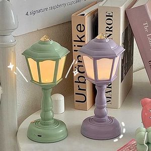 Nieuwheid items retro tafellamp led bureau lamp usb lading nachtlichten aanraak dimmable bureau licht mini straatlampen bedlichtruimte inrichting decor g230520