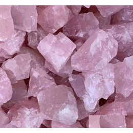 Artículos novedosos cuarzo rosa piedras ásperas grandes rocas rosas naturales rocas gemstone wicca reiki joyas de curación haciendo caída en el hogar Dhu5o