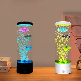 Noviteiten Gesimuleerde Led Kleurrijke Grote Bubble Vis Licht Aquarium Tank Usb Nacht voor Thuis Bureau Slaapkamer Woonkamer 231218