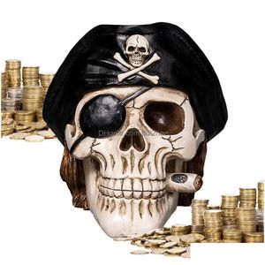 Articles de nouveauté Skl Statue Porcinet Banque Pirate En Forme De Boîte D'économie De Résine Figurine Pour Chambre À Coucher Vin Shees Vivant Livraison Directe Accueil GA DH58H