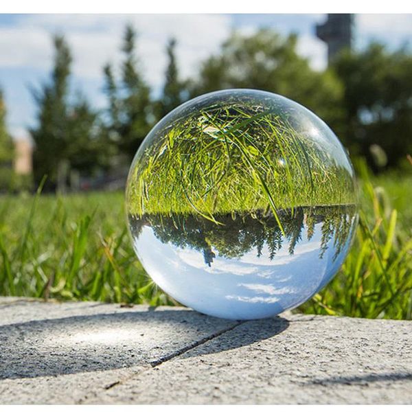 Articles de fantaisie boule de cristal transparente sphère boules de verre grand Quartz clair accessoires de photographie décoration de la maison