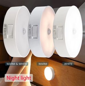 Nouveauté Articles USB Motion Sensor Night Light Sans Fil LED Mur Lampe Chambre Décor Pour Cuisine Escaliers Couloir Armoire Placard Armoire 230707
