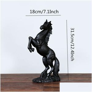 Nieuwe items Vilead 12 4 Resin Horse Statue Living Room Crafts Decoratieve ornamenten Creative Home to Successf Opening Lucky3356 Dro Dhwnk
