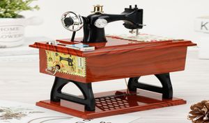 Noviteiten Vintage Muziekdoos Mini Naaimachine Stijl Mechanisch Verjaardagscadeau Tafel Decor8613498