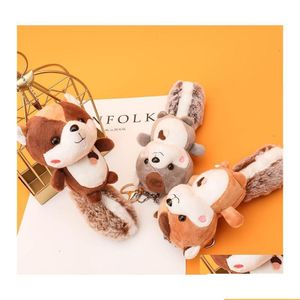 Artículos novedosos Venta al por mayor Creativo Nuez Ardilla Juguetes de peluche Big Tail Doll Hine Mochila colgante Coche Llavero Entrega de la gota Home Garden Otpd8