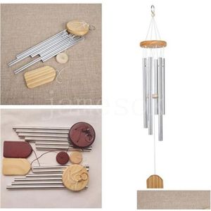 Articles de nouveauté Carillons éoliens Antique Bois massif Métal Aluminium 6 Tube Windchime Pendentif Chapelle Cloches Maison Ornement Aeolian Dd005 Drop D Dhfqu