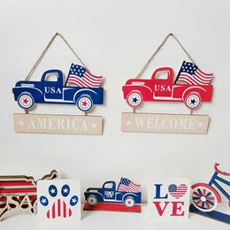 Nieuwe items houten Amerikaanse onafhankelijkheidsdag auto hangende decor gelukkige onafhankelijkheidsdag cheer usa onafhankelijkheidsfeest gelukkig 4 ​​juli geschenken z0411