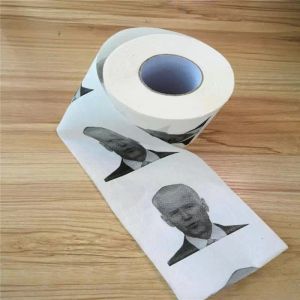 Nieuwheid Joe Biden toiletpapier servetten Roll grappige humor gag geschenken keuken keuken badkamer houten pulp tissue bedrukt toiletten papieren servet