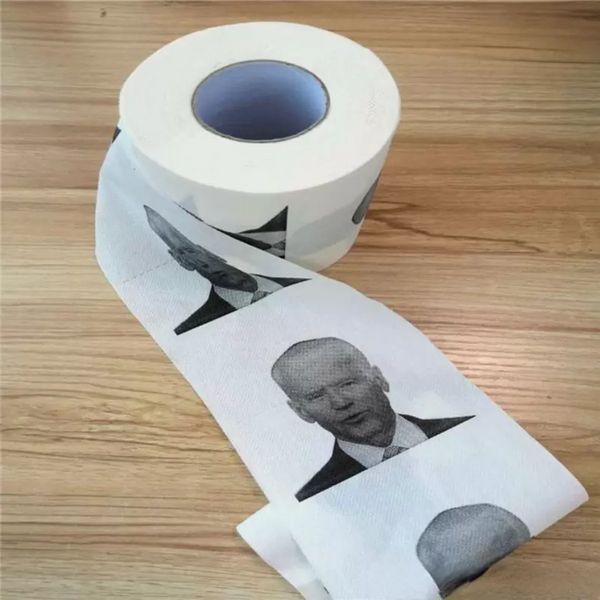 Novedad Joe Biden Servilletas de papel higiénico Rollo Humor divertido Regalos de mordaza Cocina Baño Papel de pulpa de madera Impreso Papeles higiénicos Servilleta FY2928 ss1201