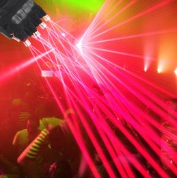 Nieuwheid Laser Handschoenen DJ Disco Multi-line 4 Heads Beam Light voor Finger Halloween Christmas Party Nightclub Club Stage Dancing Show