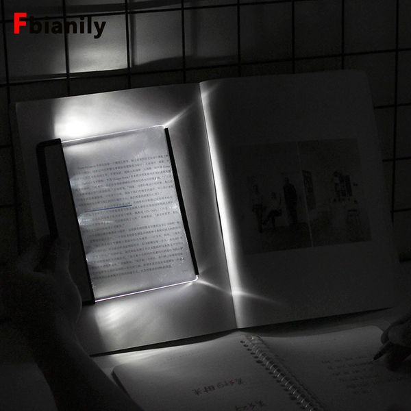 Novedad LED luz de libro lectura placa plana luz de noche portátil viaje dormitorio lámpara de escritorio protección ocular