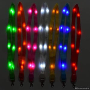 Novely LED Light Up Lighting Neck Strap Band Lanyard Sleutelhanger Badge Hanging Lace Touw voor Business ID Sleutels Studenten Office Worker