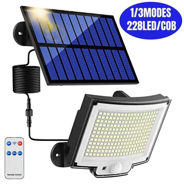 Nouveauté Éclairage 106/318LED Lampe Solaire Extérieure Super Lumineux Imperméable 3 Modes Capteur De Mouvement Induction Humaine Solaire Jardin Lumière Cour Garage Lumière P230403