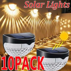 Nieuwheid Verlichting 10Pack LED Solar Light Buiten Wandlampen Energietuinlampen Waterdichte zonnestalling Lamp Kerstdecoratie Festoon LED LICHT P230403