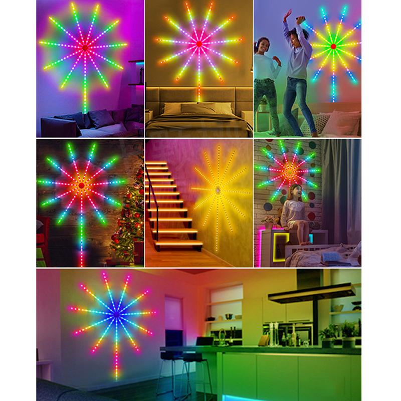 Neuheit Beleuchtung 11 LED Feuerwerk Streifen Lichter Farbe RGB Smart Music Sync APP Fernbedienung