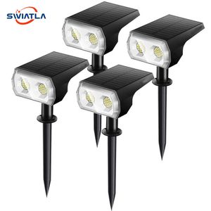 Nouveauté éclairage 48 LEDs lumière solaire extérieur projecteurs de paysage 2 en 1 projecteurs solaires extérieurs étanches sans fil pour cour jardin patio P230403