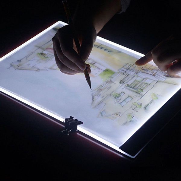 Novedad iluminación Brelong A4 Tra-Thin Tablero de acrílico LED regulable portátil para pintura nocturna y escritura que protege la visión Drop Deliver Dhejs