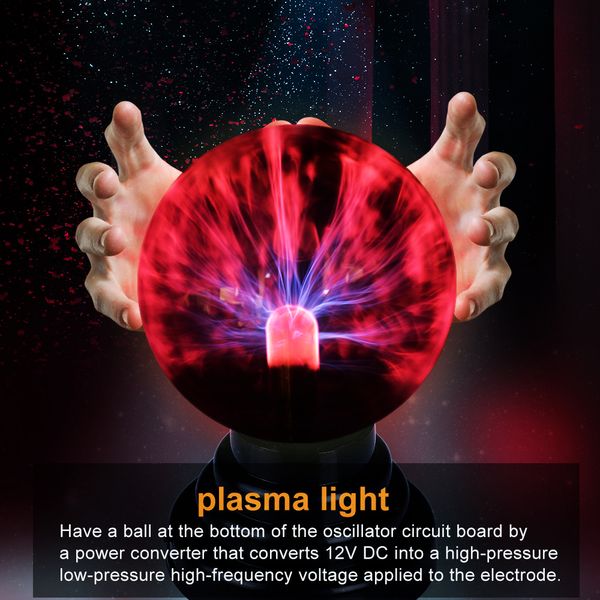 Novedad iluminación cristal mágico Plasma bola de cristal luz mesa luces esfera noche luz niños regalo para Año Nuevo Navidad lámpara mágica