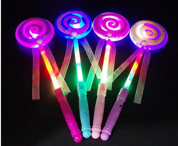 Novedad Iluminación Niños LED Light-Up Lollipop Glow Sticks Niñas Princesa Flashing Fairy Wand Sticks Vestido de fiesta Navidad Año Nuevo