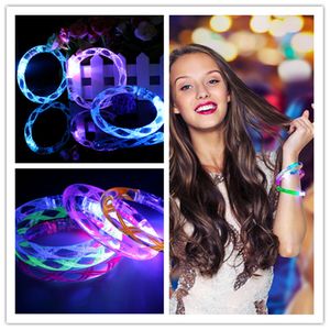 Nieuwigheid Verlichting LED-licht opvliegt gloeiende armband Knipperend Crystal Party Disco Christmas Gift