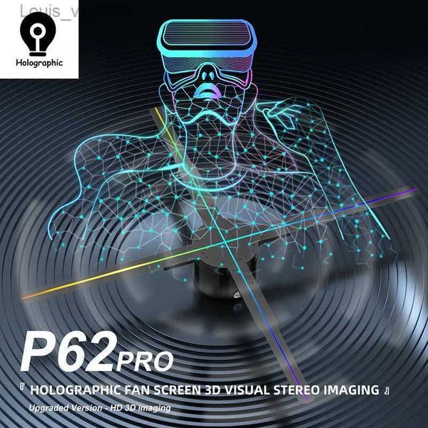 Pantalla LED LED de iluminación novedosa Proyector de holograma de ventilador 3D más nuevo Wifi 42-62cm firma de control remoto Lámpara holográfica Publicidad de publicidad YQ240403