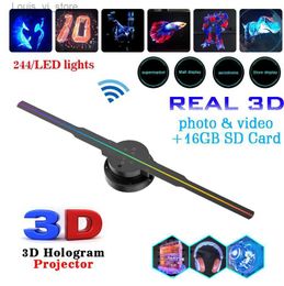 Nieuwheid verlichting LED Display WiFi 244Led Luminous Sign Light Holographic Projector Diy Fan Screen Video Picture 3D Holiday Decoration YQ240403