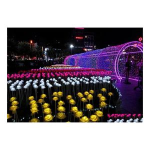 Novedad Iluminación LED Linterna Show Luces de ensueño Rosas Flores Colorf Plaza al aire libre Paisaje Parque Reluciente Vacaciones 20 unids / lote Drop D Dhgfj