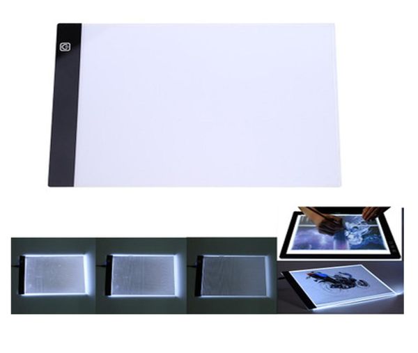 Iluminación novedosa luces LED de almohadilla de dibujo Leds electrónicos Light Box Box Art Graphic Tracing Pintura de escritura Pads US3945142