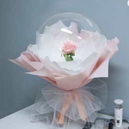 Nouveauté éclairage LED ballon lumineux Rose Bouquet Transparent Bobo Ball Saint Valentin cadeau anniversaire mariage ami cadeau décorations de fête ballons crestech