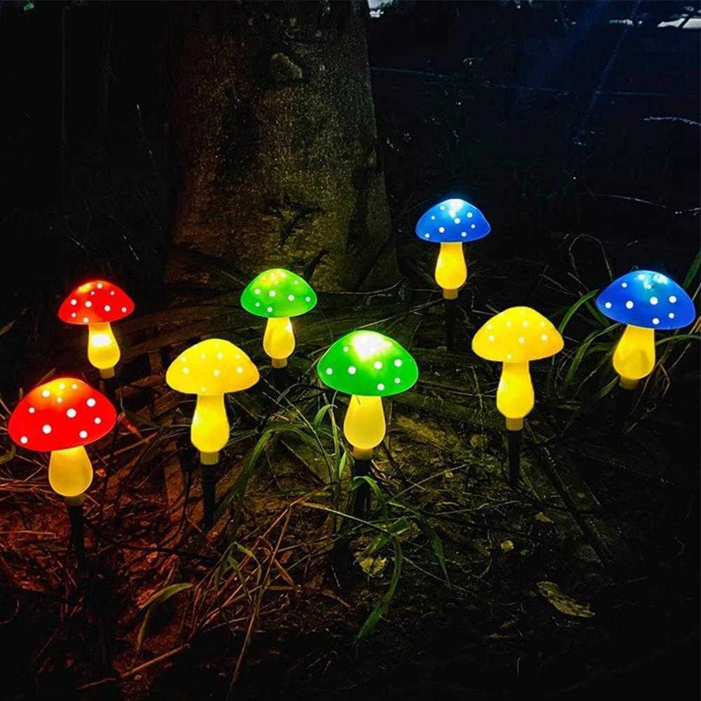 Nieuwheid verlichting LED Outdoor Solar Lights Mushroom Shape Luminous String Lamp voor Lawn Garden Patio Street Decoratie Outdoor Lighting Jardim P230403