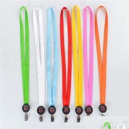 Iluminación de la novedad Iluminación de la novedad LED Light Up Lanyard Key Chain ID Keys Holder 3 modos Intermitente Cuerda colgante 7 colores Drop Entrega L DHQNT