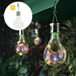 Nieuwheid verlichting Outdoorhangen LED Zonne -verlichting waterdichte roteerbaar voor feest tuinhuis terrascamping decor lamp lamp hangende lantaarns p230403