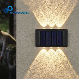 Nieuwheid verlichting Outdoor Solar Garden Led LED Waterdichte Decoratie Wandlamp voor hek Pora Country Balkon Huis Garden Street Lighting P230403