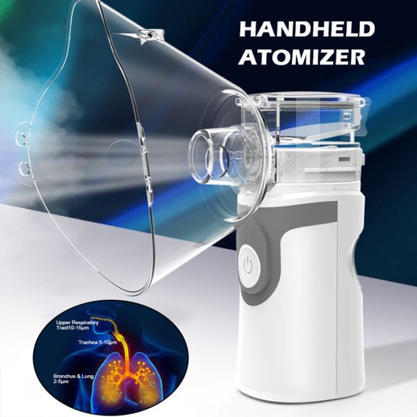 Novedad iluminación nebulizador portátil partículas finas inhalador de vapor ultrasónico para el cuidado de la salud para adultos terapia respiratoria infantil